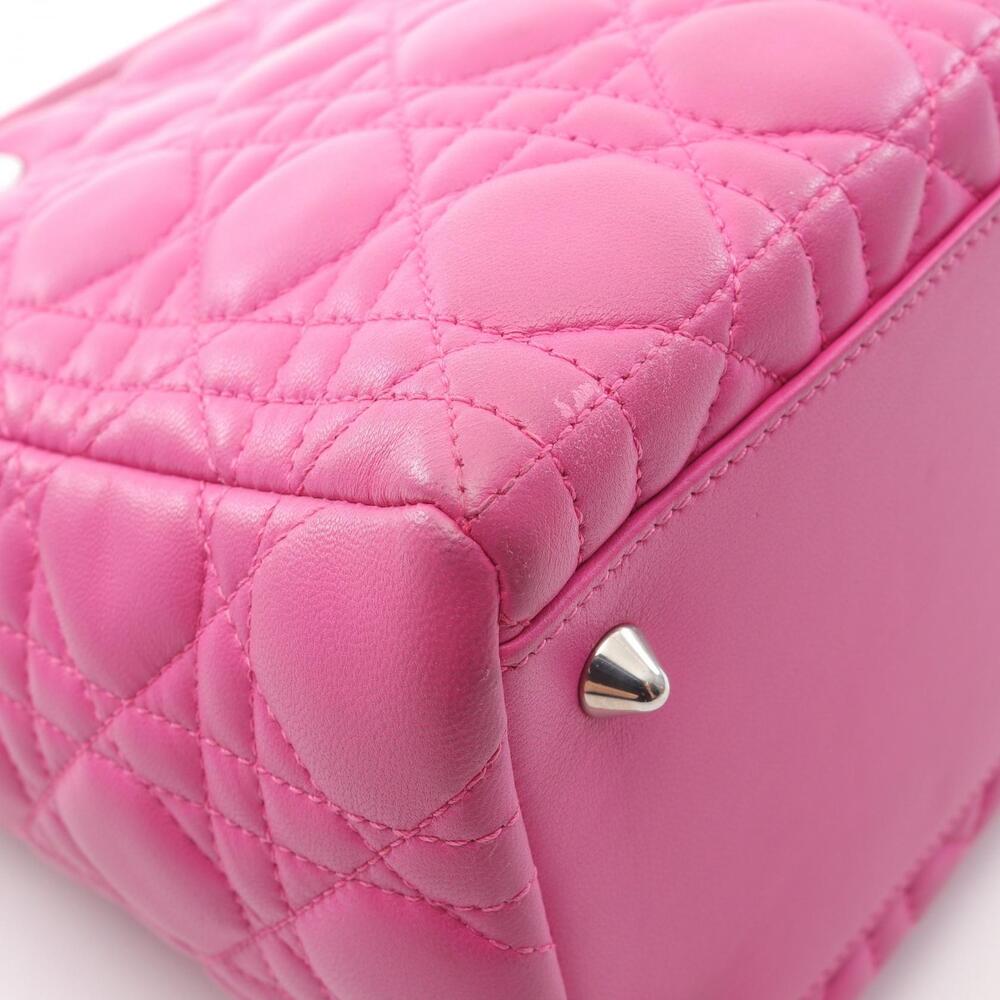 Dior Lady Cannage Handbag Leather Pink - Picture 6 of 8